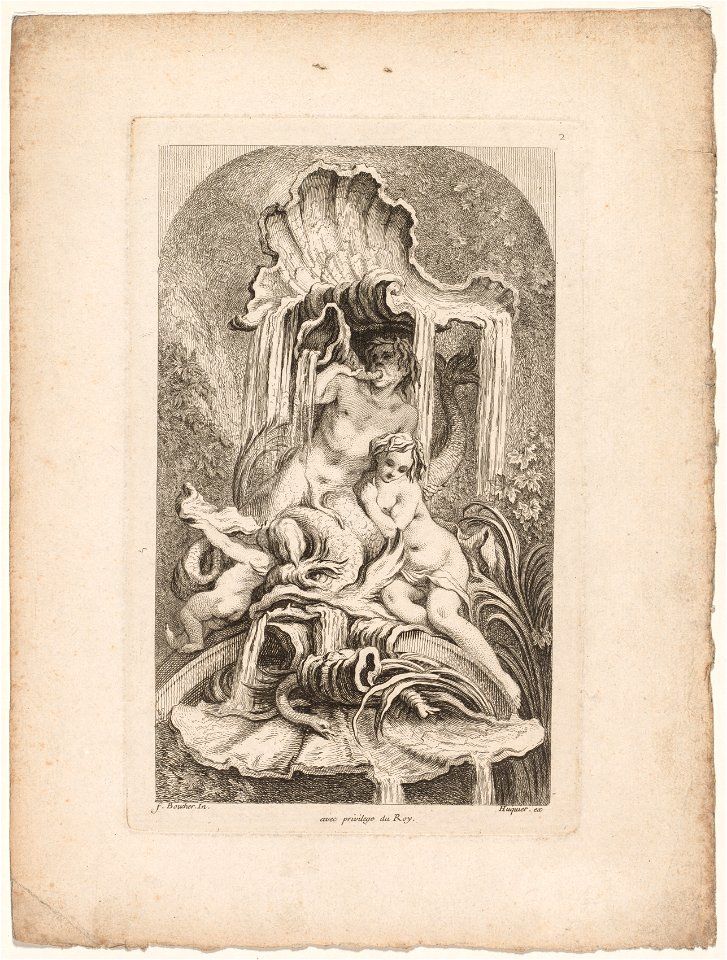 Gabriel Huquier (French, 1695-1772), François Boucher (French, 1703-1770) - Book of Fountains, No. 2 - 1953.672 - Cleveland Museum of Art