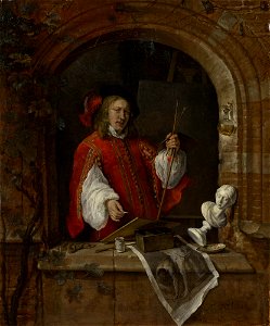 Gabriel Metsu - Self-Portrait Standing at a Window RCIN 405943