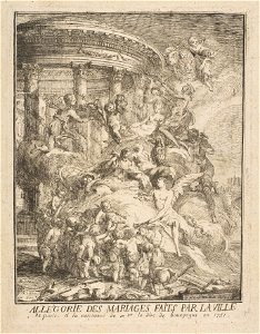 Gabriel de Saint-Aubin, Allegorie des mariages faits par la Ville de Paris a la naissance du Duc de Bourgogne, 1752