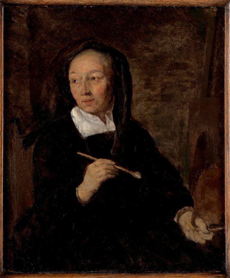 Gabriel Metsu - Portrait of a Woman Artist at her Easel