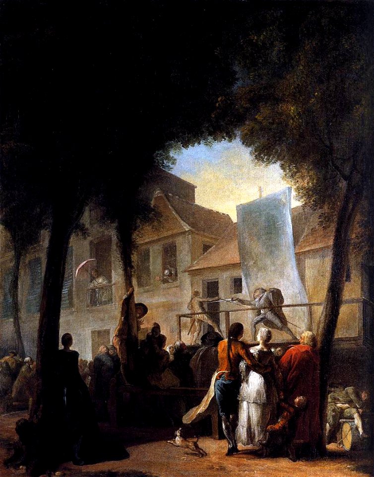 Gabriel Jacques de Saint-Aubin - A Street Show in Paris (La Parade du Boulevard) - WGA20657