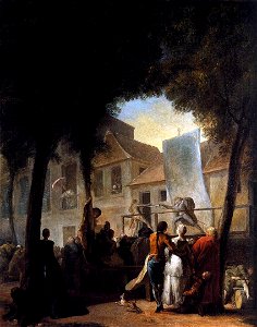 Gabriel Jacques de Saint-Aubin - A Street Show in Paris (La Parade du Boulevard) - WGA20657