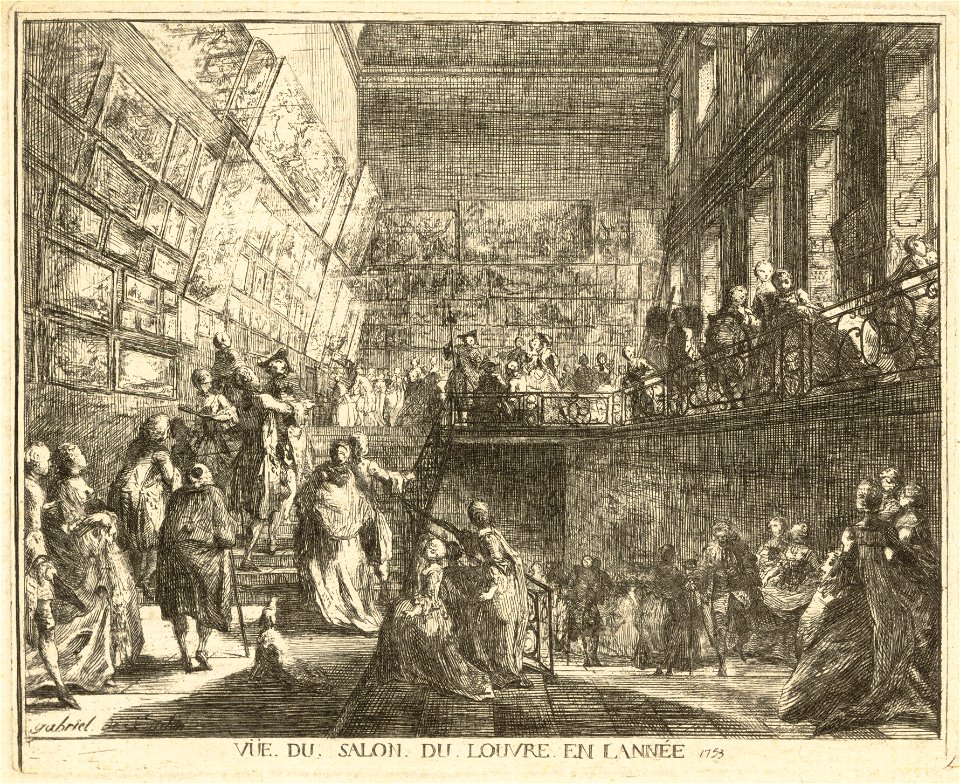 Gabriel Jacques de Saint-Aubin, Vue du Salon du Louvre en l'année 1753, 1753