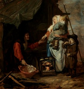 Gabriel Metsu - Woman buying Pancakes for her Children L07033-9-lr-1