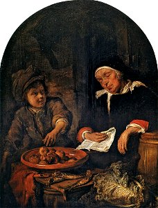 Gabriel Metsu - A Boy Stealing and Apple from a Sleeping Woman