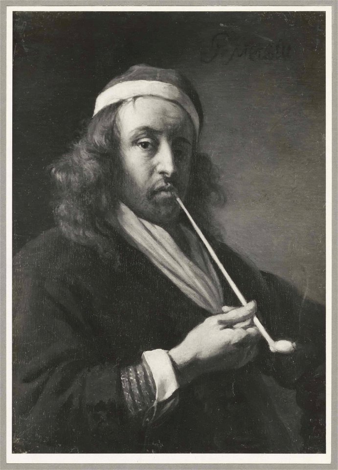 Gabriel Metsu - Self-portrait with a Goudse pijp