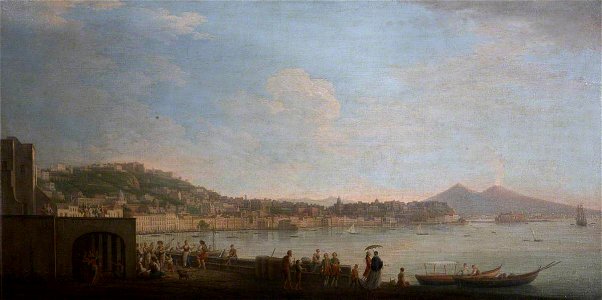 Gabriele Ricciardelli (d.1777) - View of the Bay of Naples from the East, with Vesuvius - 872537 - National Trust