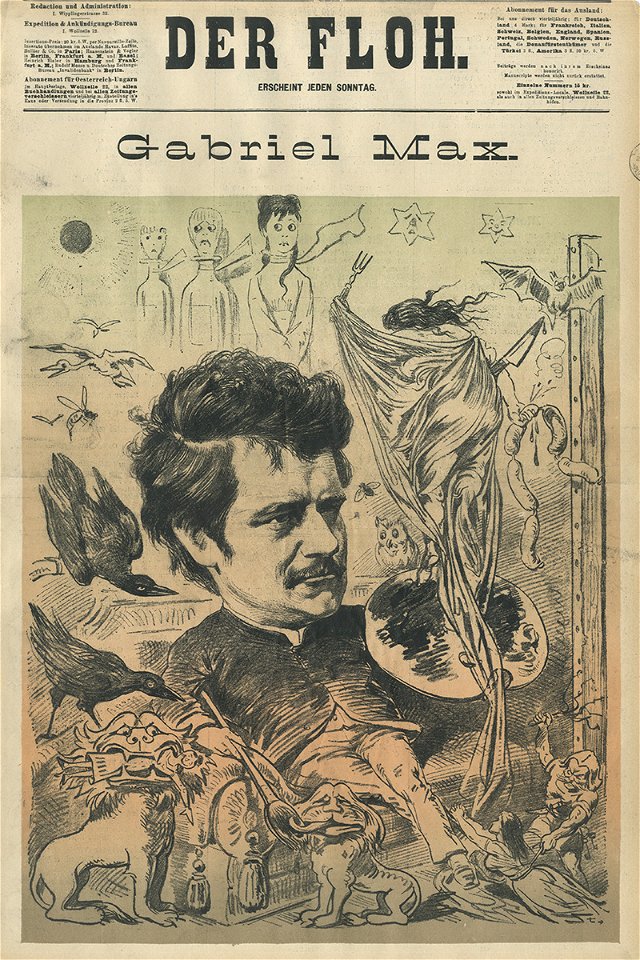 Gabriel von Max, gezeichnet von Carl Edler von Stur - Der Floh, 1883