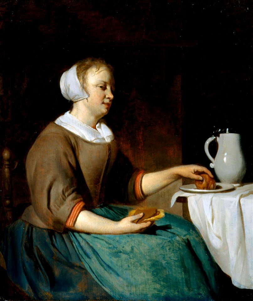 Gabriel Metsu - A Young Lady at Breakfast