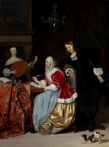 Gabriël Metsu - A Young Woman Composing a Piece of Music - 94 - Mauritshuis