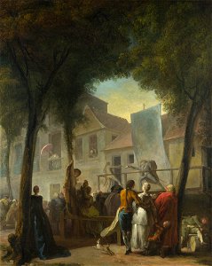 Gabriel-Jacques de Saint-Aubin, A Street Show in Paris, 1760. Free illustration for personal and commercial use.