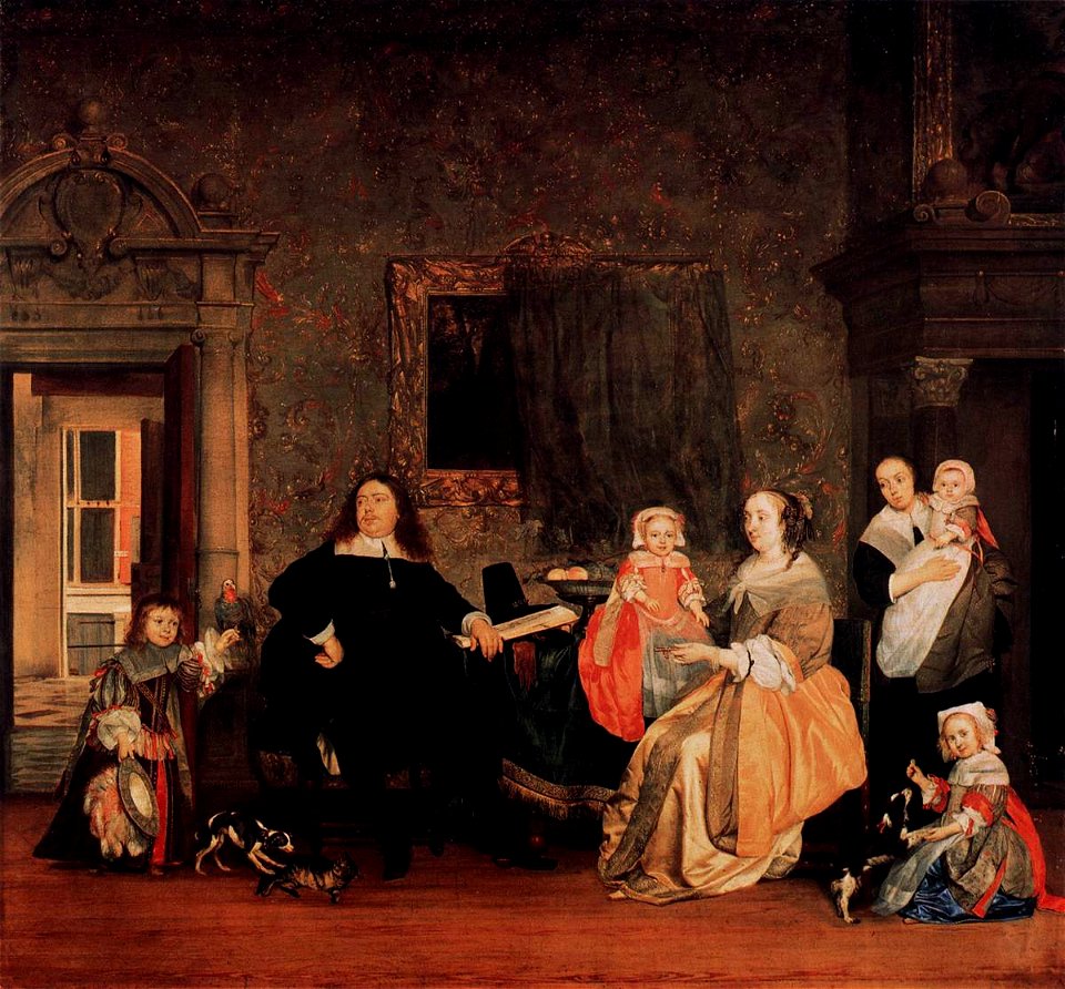 Gabriël Metsu - Portrait of Jan Jacobsz. Hinlopen and His Family - WGA15098