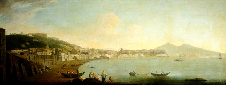 Gabriele Ricciardelli (d.1777) - A View of Naples and the Bay with Vesuvius beyond, seen from the North - 290413.2 - National Trust