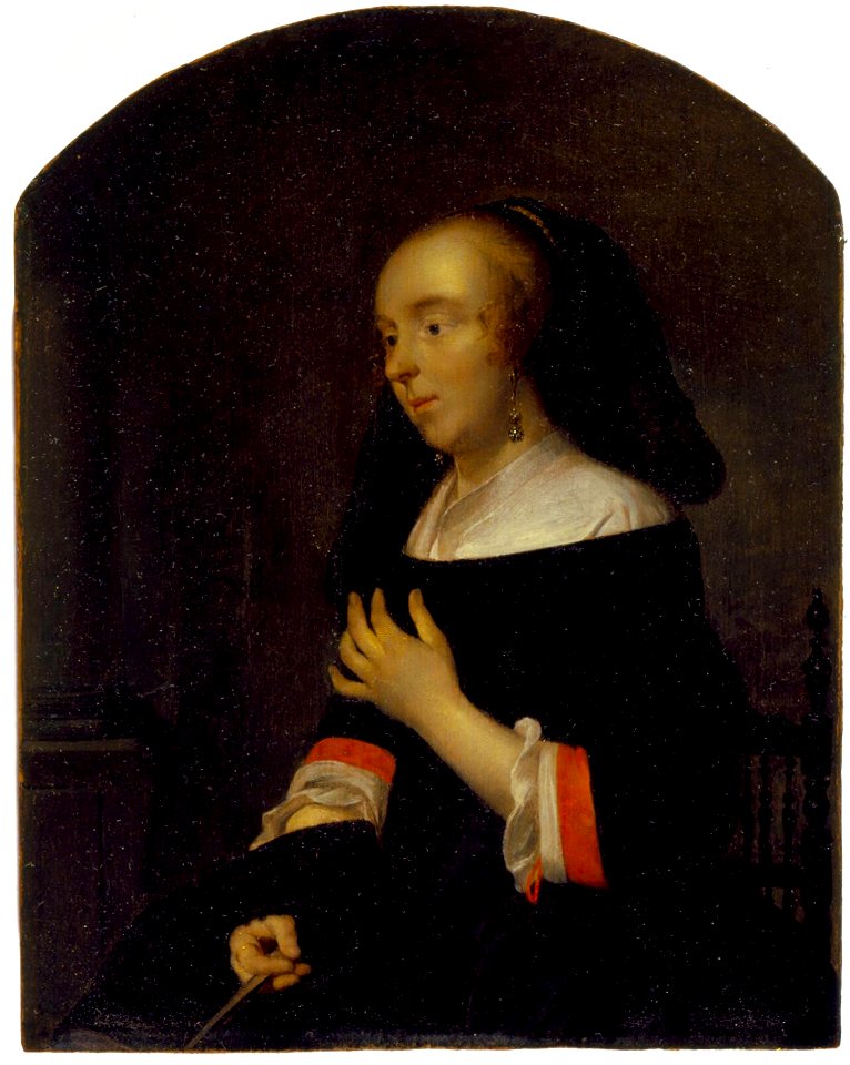 Gabriel Metsu - portrait of his wife Isabella de Wolff