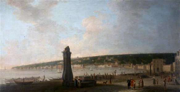Gabriele Ricciardelli (d.1777) - View of Naples, The Chiaia from the West, near the Strada Nuova, Looking Towards Sant'Elmo - 872534 - National Trust
