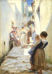 Gade i Torello (1890 painting). Free illustration for personal and commercial use.