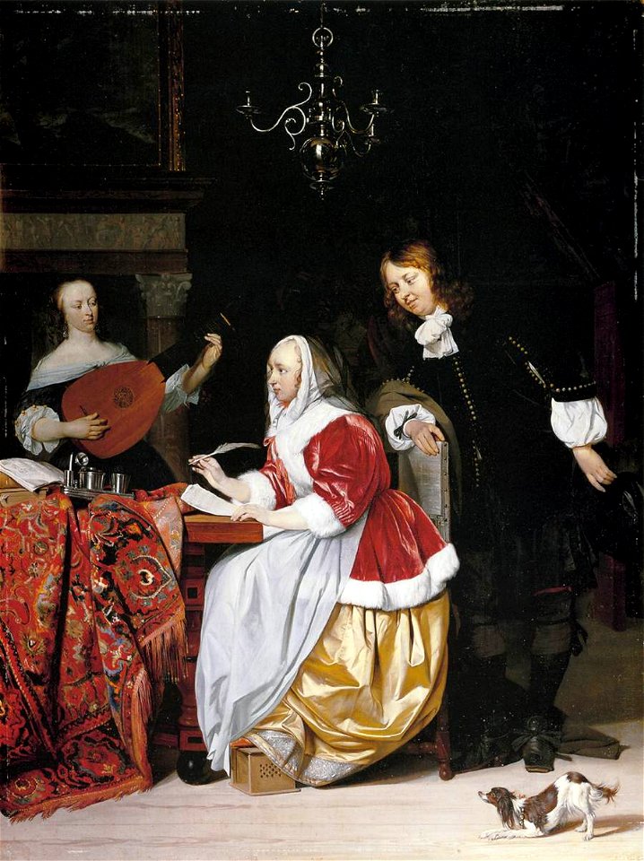 Gabriël Metsu - A Young Woman Composing Music - WGA15078
