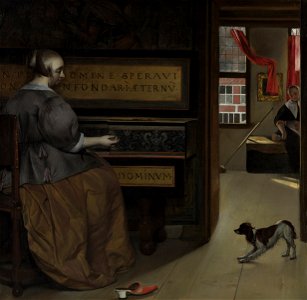 Gabriël Metsu - Lady at a Virginal - Google Art Project. Free illustration for personal and commercial use.