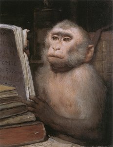Gabriel von Max - Lesender Affe