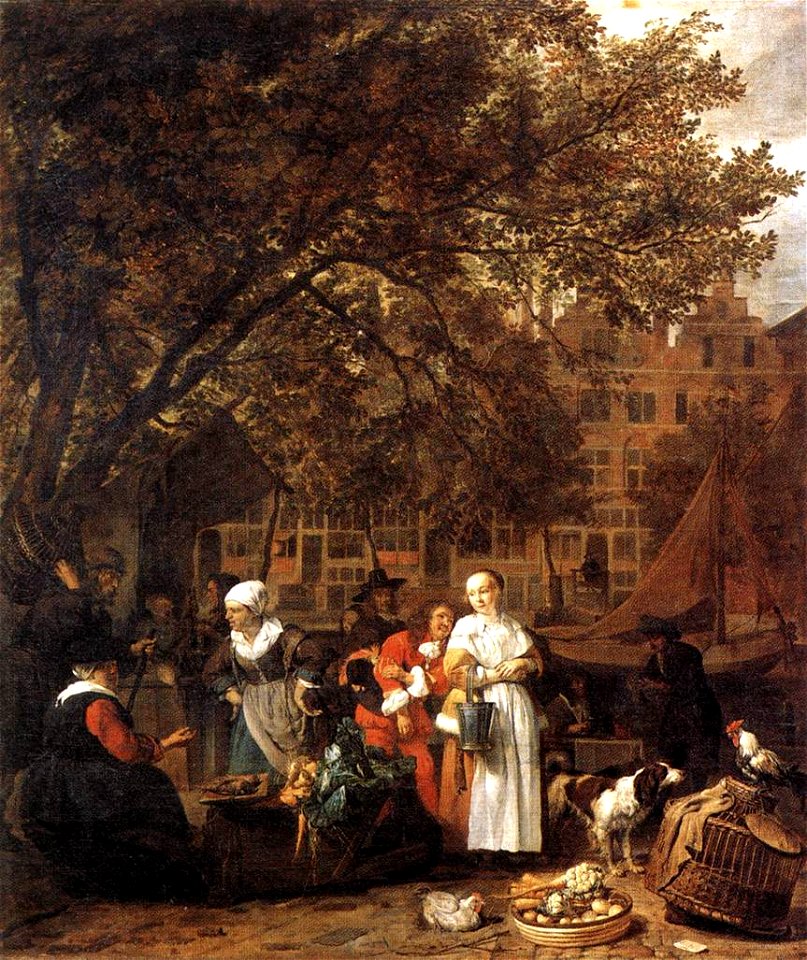 Gabriël Metsu - Vegetable Market in Amsterdam - WGA15097