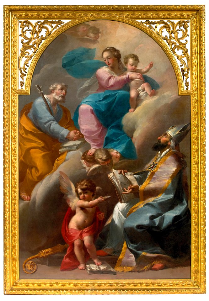 Gaetano Gandolfi - The Holy Family with Saint Augustine