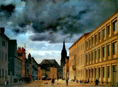 Eduard Gaertner Berlin Klosterstrasse 1830. Free illustration for personal and commercial use.