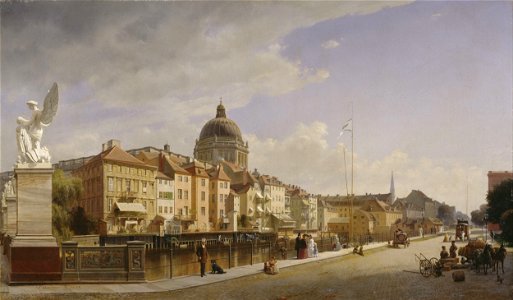 Eduard Gaertner - Rear view of the Houses at Schloßfreiheit - Google Art Project
