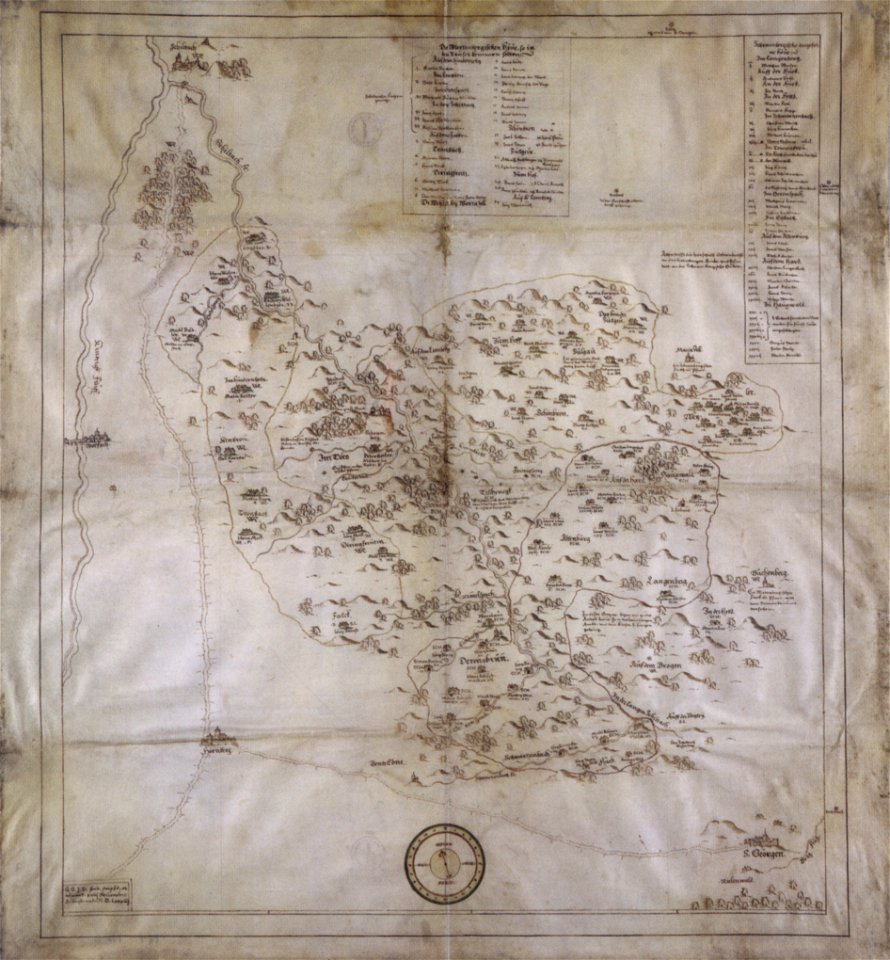 Gadner Karte der Herrschaft Schrambeg 1584