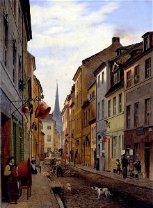 Eduard Gaertner - Die Parochialstraße - Google Art Project. Free illustration for personal and commercial use.