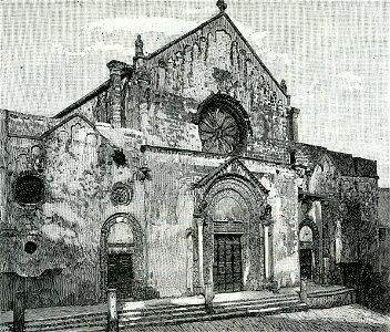 Galatina facciata della chiesa di Santa Caterina xilografia