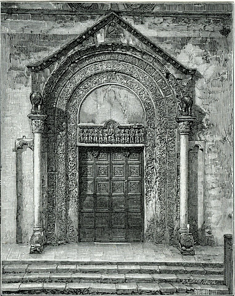 Galatina chiesa di S. Caterina porta maggiore xilografia di Richard Brend'amour