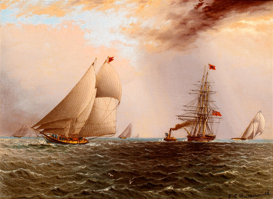 Gale Warning, the Schooner Ariel by James E. Buttersworth