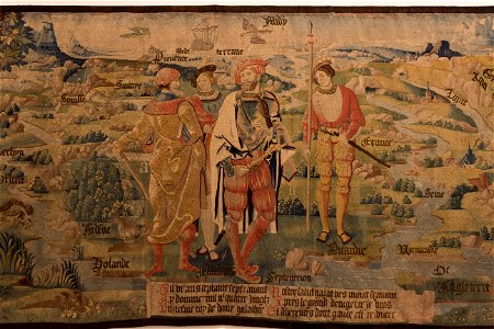 Galathès, fils d’Hercule, 11e roi des Gaules, et Lugdus, fondateur de Lyon (détail)