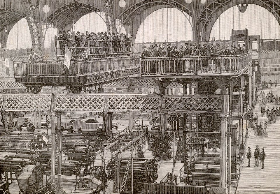 Galerie des machines. Les ponts roulants