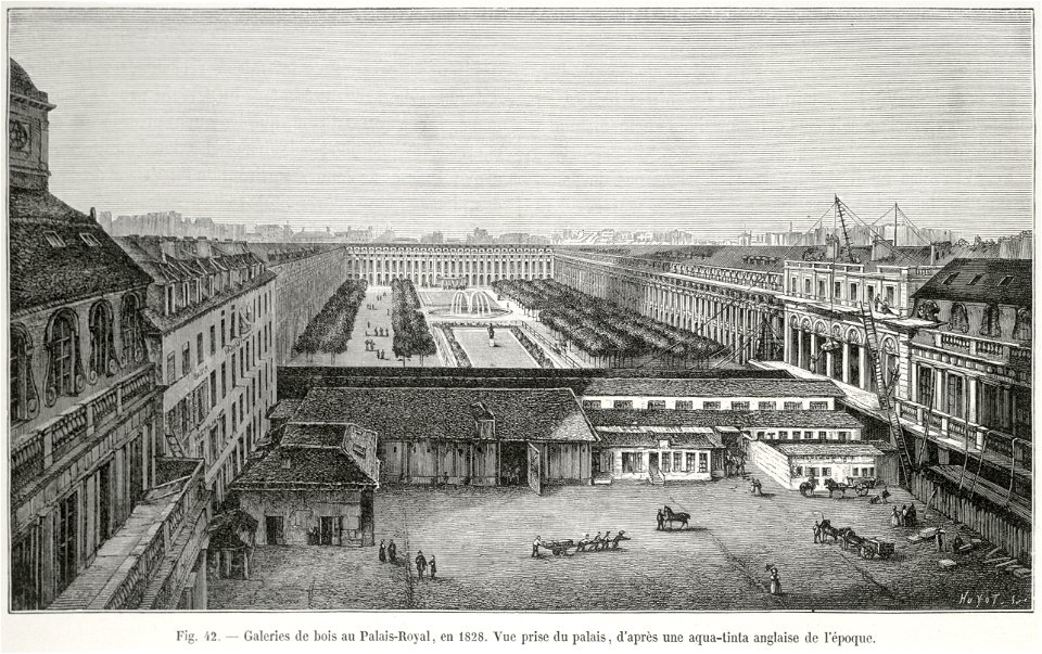 Galeries de bois au Palais-Royal, en 1828 - Free Stock Illustrations ...