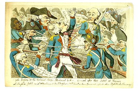 Galic Perfidy, or the National Troops Attachment to their General after their Defeat at Tournay (caricature) RMG PW3943