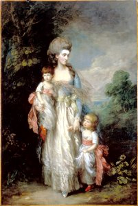 Gainsborough, Thomas - Mrs Elizabeth Moody with her sons Samuel and Thomas - Google Art Project. Free illustration for personal and commercial use.