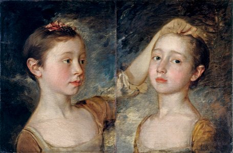 Thomas Gainsborough - Mary and Margaret Gainsborough, the artist's daughters. Free illustration for personal and commercial use.