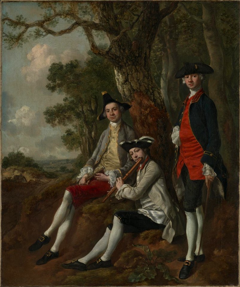 Thomas Gainsborough - Peter Darnell Muilman, Charles Crokatt and William Keable in a Landscape (c. 1750)