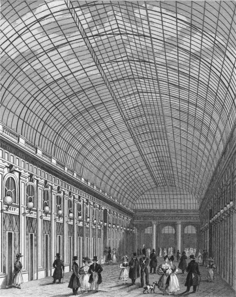 Galerie of the Palais Royal - interior, 1831 (cropped)