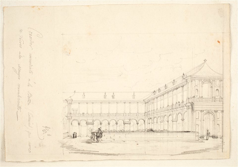 Galería de los convalecientes y el jardín de los frailes del Monasterio de El Escorial