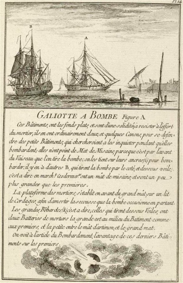 Galiote a bombes vers 1764