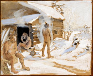 Akseli Gallen-Kallela - Outside the Sauna - A II 925 - Finnish National Gallery