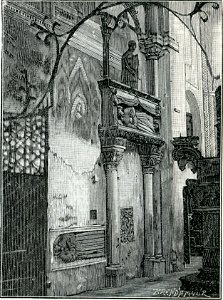 Galatina chiesa di Santa Caterina monumento di Giovanni Antonio Orsini del Balzo xilografia di Richard Brend'amour