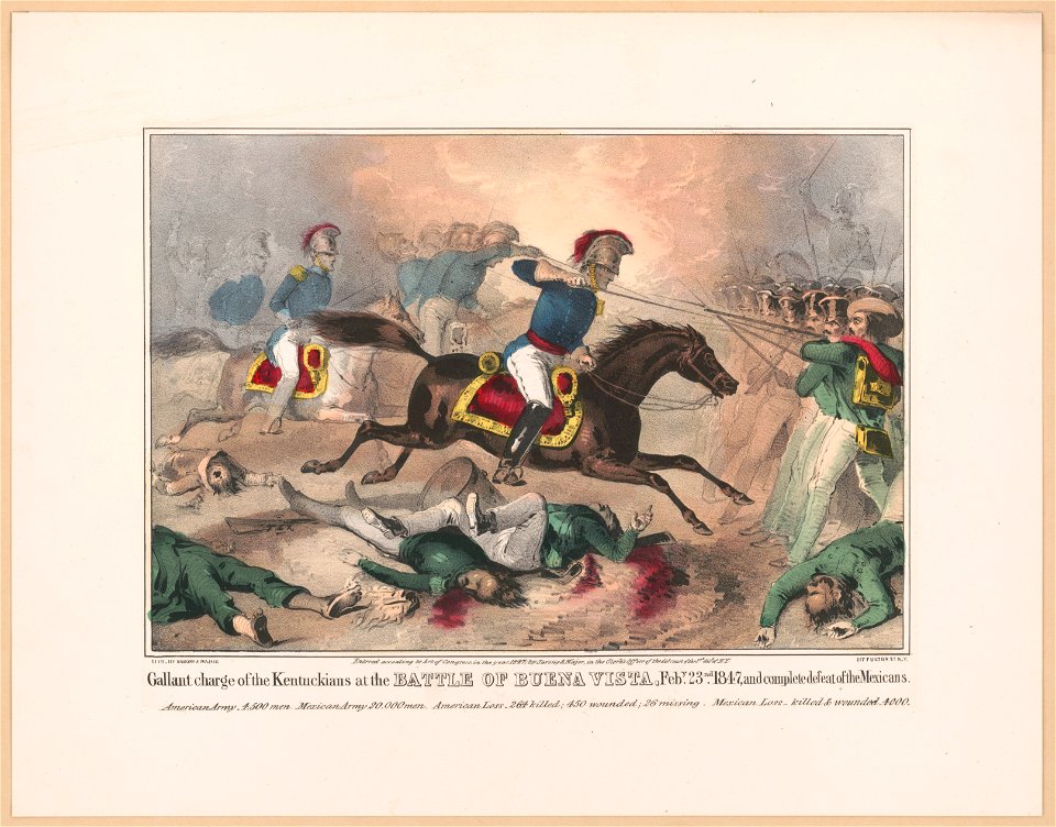 Gallant charge of the Kentuckians at the Battle of Buena Vista, Feby. 23nd 1847, and complete defeat of the Mexicans - lith. by Sarony & Major, N.Y. LCCN98516178