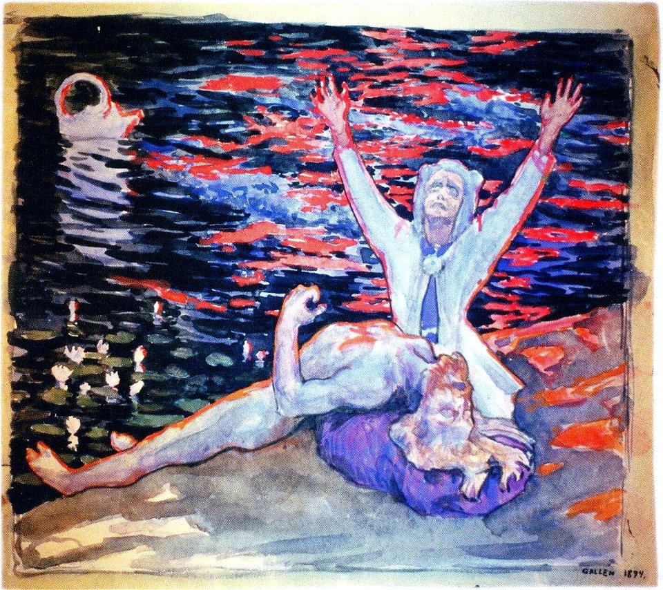 Gallen-Kallela, Lemminkäinen Tuonelassa (sketch)