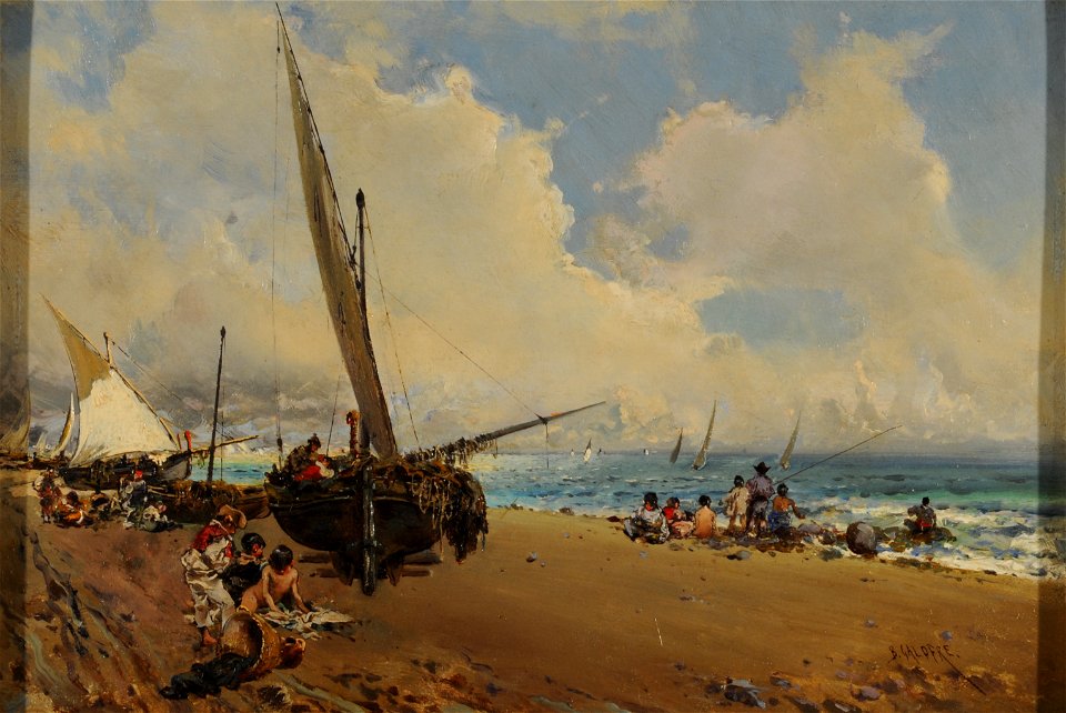 En la playa - Baldomero Galofré Jiménez