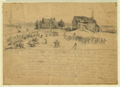 Gallant charge by two companies of the 6th Michigan on Tuesday morning on the rebel rearguard, near Falling Waters, where part of the rebel army crossed the Potomac LCCN2004661936