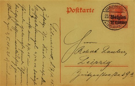 Ganzsache WWI Belgien 1914 10Ct 
