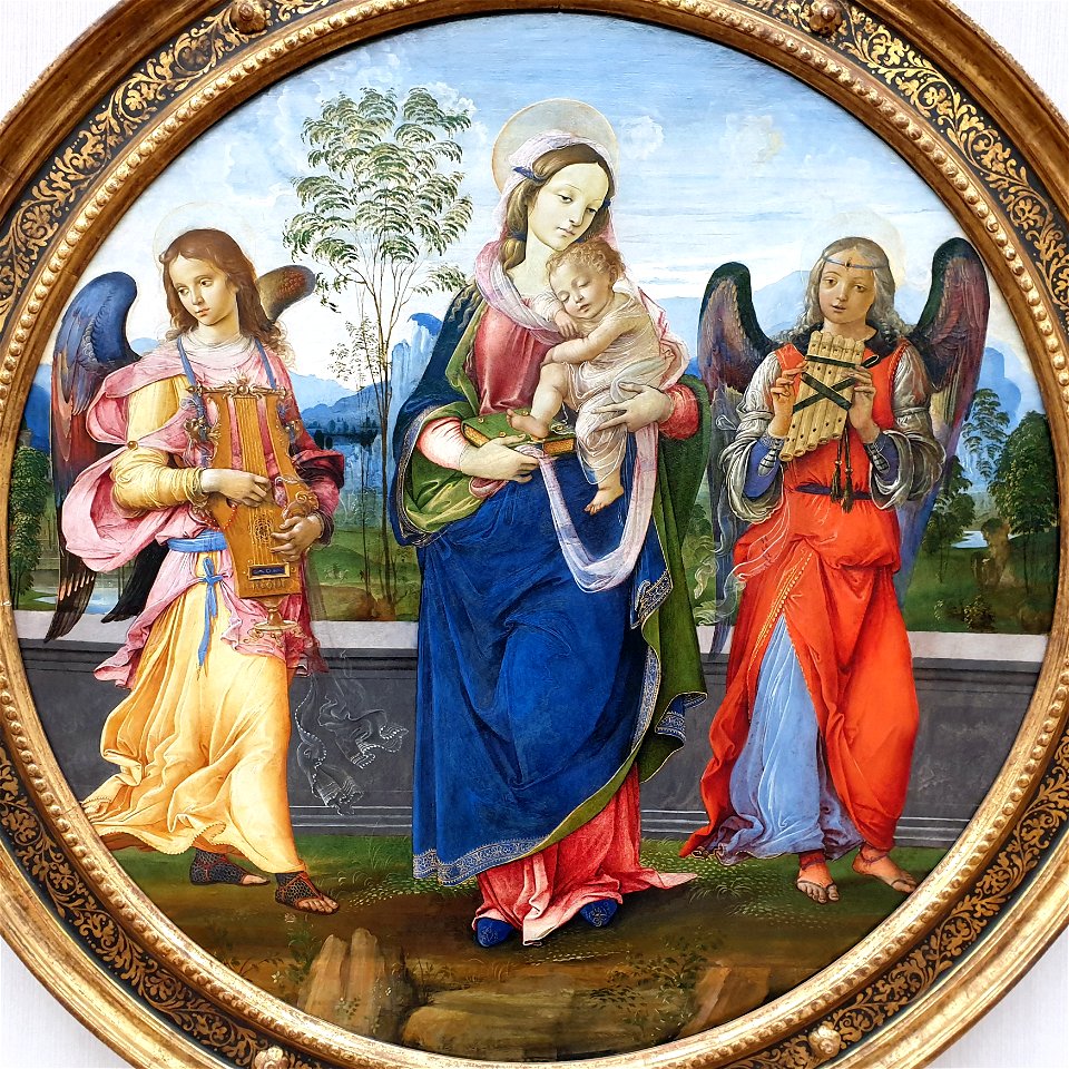 1497 del Garbo Maria mit dem Kind und zwei musizierenden Engeln Gemäldegalerie Kat.Nr. 90 anagoria
